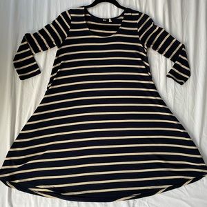 BDG Urban Outfitters navy/cream striped dress